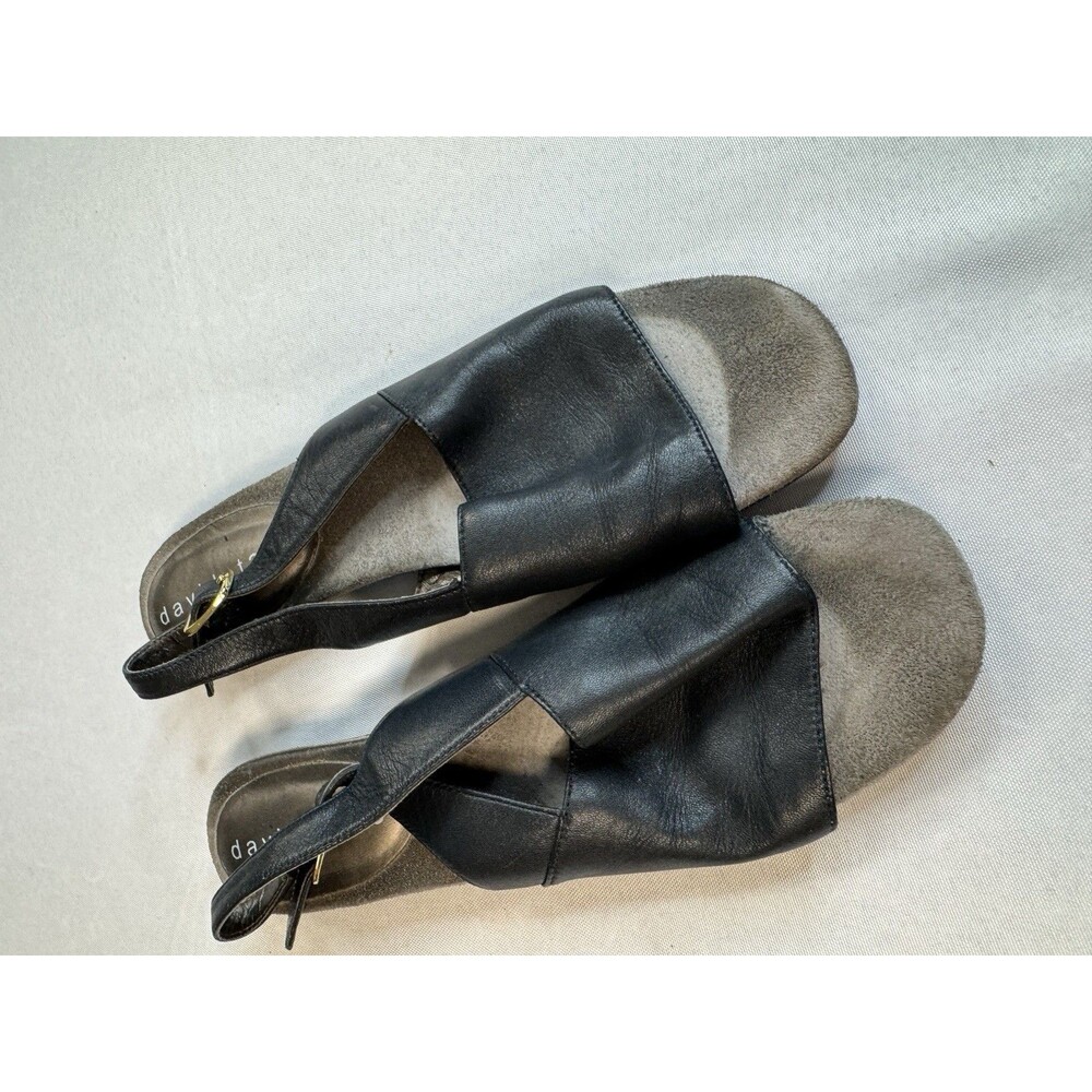 David Tate womens sling back sandals BLACK size 6.5N